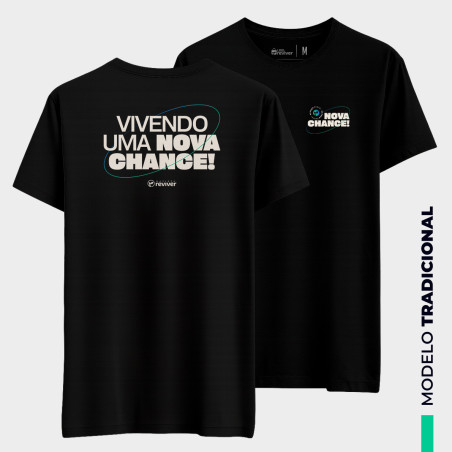 Camiseta Tradicional - Coleção Nova Chance - Preta